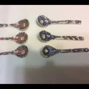 Polish-style hand painted ceramic teaspoons
